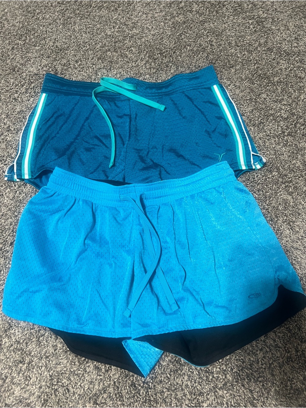 Girls' Teal Athletic Shorts - Lightweight Double-Layer Active Shorts